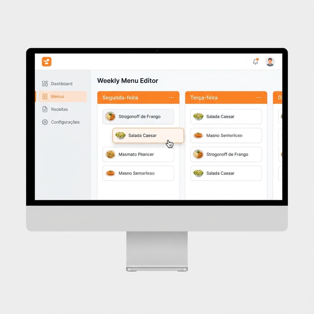 Editor de Cardápio Semanal